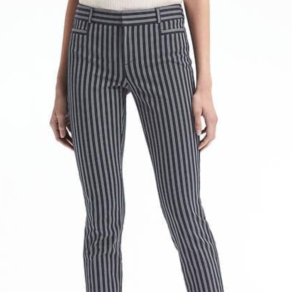 NEW- Skinny-Fit Bi-Stretch Stripe Pant